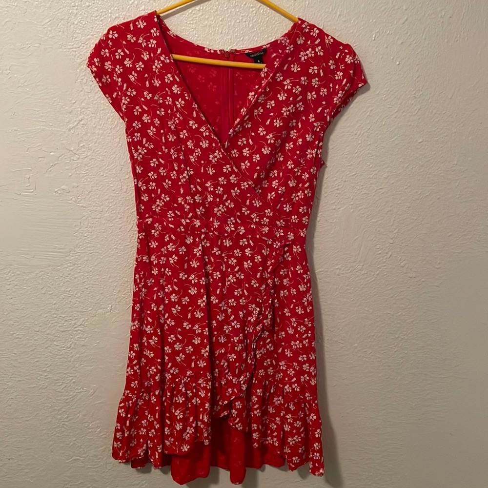 Red floral J-Crew dress